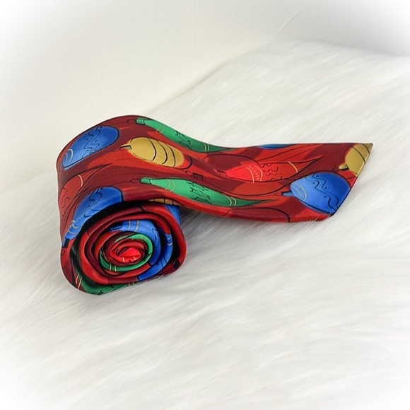 💕Beautiful Christmas Ornaments Jerry Garcia Mens Silk Tie💕 - Picture 13 of 13